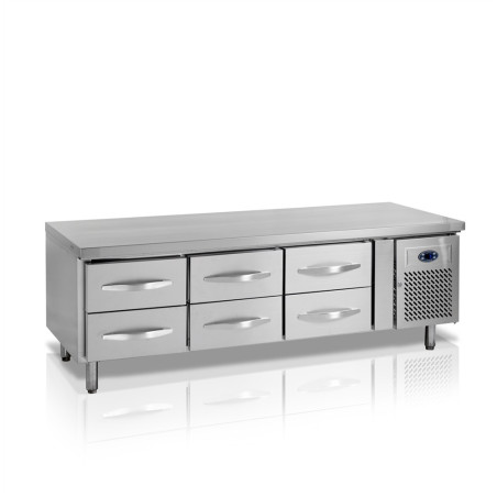 Table Réfrigérée Positive de Soubassement GN 1/1 - 262 L - 6 Tiroirs Table Réfrigérée Positive de Soubassement GN 1/1 - 262 L - 6 Tiroirs
