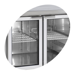 Table Réfrigérée en Inox - 3 Portes Vitrées - GN 1/1