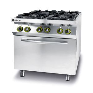 Fourneau Kitchen Line - 4 Feux avec Four à Convection Électrique GN 1/1