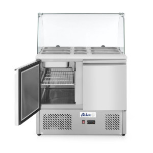 Comptoir 2 Portes - Vitrine Réfrigérée en Verre - 2 Bacs GN 1/1 et 3 Bacs GN 1/6 - 300 L