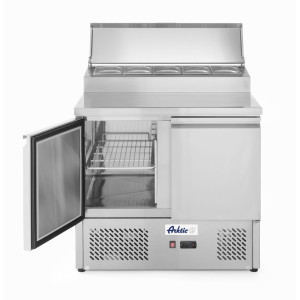 Comptoir de Préparation pour Pizzas ou Salades avec Vitrine Réfrigérée - 300 L - 5 Bacs GN 1/6