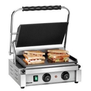 Grill Panini de Contact - Plaques Lisse et Rainurée