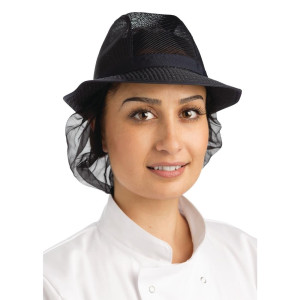 Chapeau Trilby Bleu Marine avec Résille - Taille M