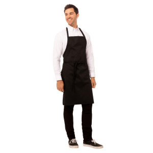 Tablier Bavette Noir à Poche et Tour de Cou Réglable