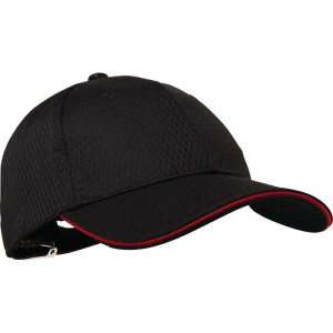 Casquette Baseball Noire avec Liseré Rouge - Taille Unique