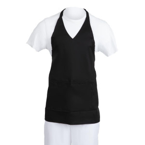 Tablier de Serveur Col En V Noir en Polycoton - 838 x 698 mm