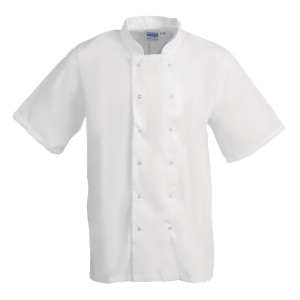 Veste de Cuisine Blanche à Manches Courtes Boston - Taille L
