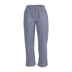 Pantalon de Cuisine Mixte Vegas à Petits Carreaux Bleus et Blancs - Taille XL