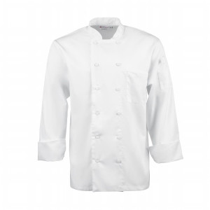Veste de Cuisine Mixte Blanche à Manches Longues Calgary - Taille L