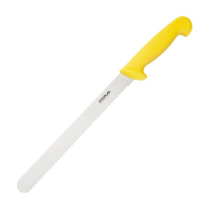 Couteau à Trancher Jaune Lame Dentée 25,5 cm