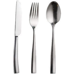 Echantillons de 3 Couverts Torino Couteau et Fourchette de Table, Cuillère à Dessert