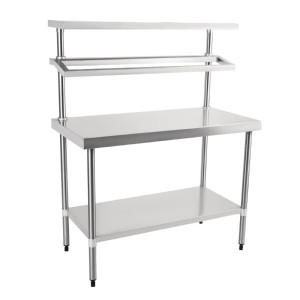 Table de Préparation en Inox avec Support pour Bacs GN et Etagère - 1200 x 600 mm