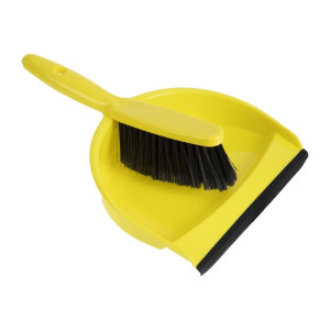 Set Balayette à Poils Doux et Pelle Jaune