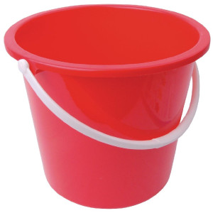 Seau Rond en Plastique Rouge 10 L