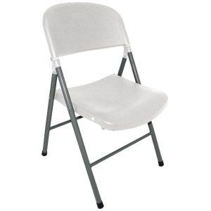 Chaise Pliante Blanche et Grise - Lot de 2