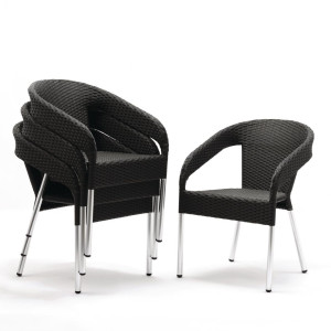 Fauteuil Bistrot en Rotin - Lot de 4