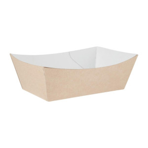 Petite Barquette Alimentaire en Kraft Compostable - 87 x 124 mm - Lot de 500