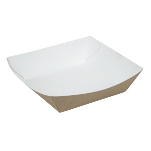 Grande Barquette Alimentaire en Kraft Compostable 139 x 148 mm - Lot de 500