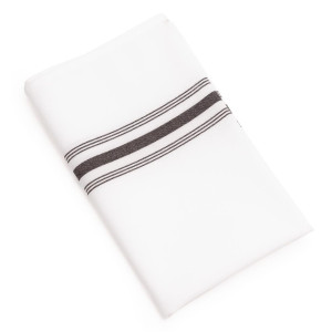 Serviette de Table Bistrot avec Rayures Noires - 560 x 460 mm - Lot de 10