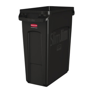 Collecteur de Recyclage Noir avec Conduits d'Aération - 60 L