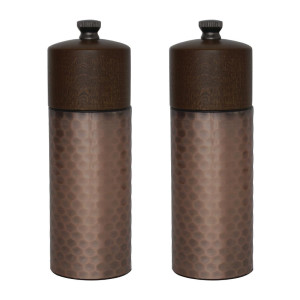 Set Moulins à Sel et Poivre en bois et Cuivre - H 150 mm
