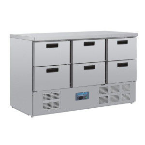 Table Réfrigérée Positive en Inox - 6 x GN 1/1