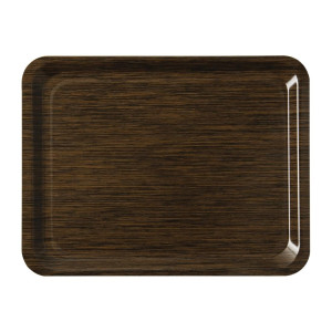 Plateau de Service Anti-dérapant Wengé en Mélamine - 430 x 330 mm