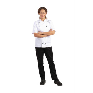 Veste De Cuisine Mixte Chicago Manches Courtes Blanche Taille Xxl
