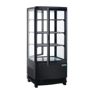 Vitrine Réfrigérée Noire Avec Portes Incurvées 86 L