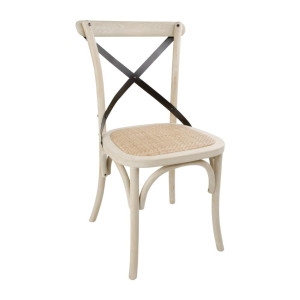 Chaise En Chêne Sable Avec Dossier Croisé - Lot De 2