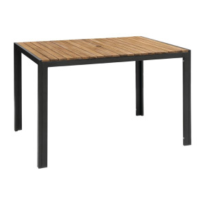 Table Rectangulaire En Acier et Acacia - 120 cm