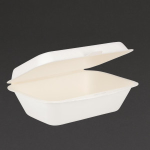 Barquettes À Charnière en Bagasse Compostables - 500 ml - Lot de 250