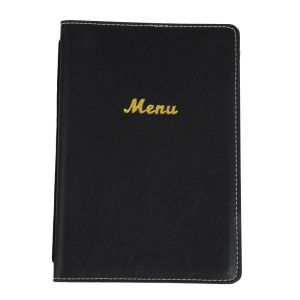 Protège-Menu En Simili Cuir A5 Noir