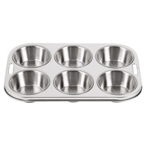 Plaque De 6 Moules À Muffins Profonds en Inox