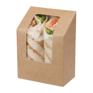 Boîtes À Tortilla Kraft Compostables avec Fenêtre Acétate Zest - Lot de 500