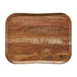 Plateau Polyester Century Aspect Naturel Bois Chêne Brun - 330 X 430Mm