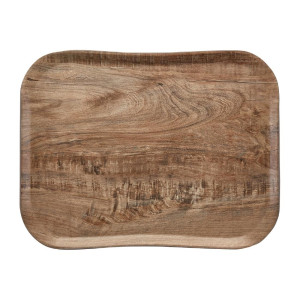 Plateau Polyester Century Aspect Naturel Bois Olivier Clair - 330 X 430Mm