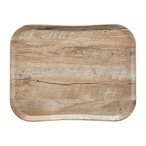Plateau Polyester Century Aspect Naturel Bois Chêne Clair - 360 X 460Mm