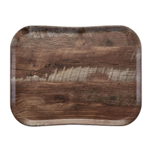 Plateau Polyester Century Aspect Naturel Bois Chêne Foncé - 360 X 460Mm