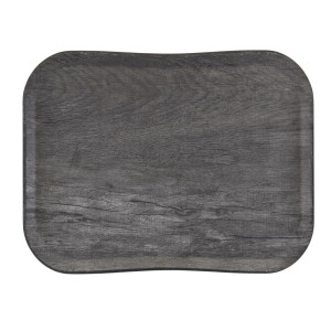 Plateau Polyester Century Aspect Naturel Bois Chêne Gris - 360 X 460Mm