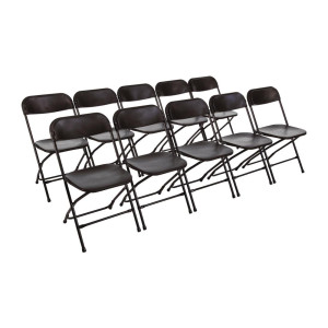 Chaises Pliantes Noires - Lot de 10