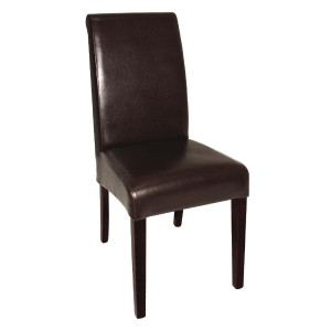 Chaises En Simili Cuir À Dossier Incurvé Noires
