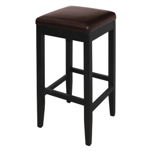Tabourets De Bar Haut En Simili Cuir - Marron Foncé