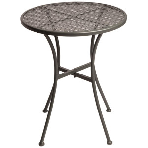Table Bistro Ronde En Acier Ajouré Grise - 600 mm