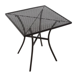 Table Bistro Carrée En Acier Ajouré - Noire - 700Mm