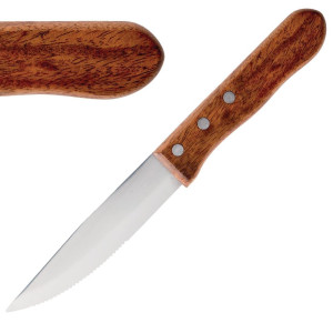 Couteaux À Steak Jumbo Manche Bois De Rose  - Lot de 12