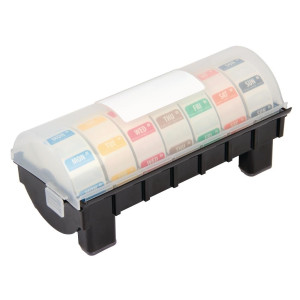 Kit Étiquettes Alimentaires Solubles Code Couleur et Distributeur Plastique - Lot de 7 Rouleaux