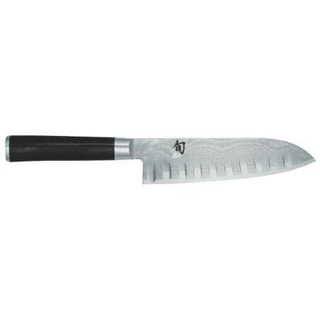 Couteau Santoku Lame Alvéolée Damas Shun 18 cm KAI - 1 Couteau Santoku Lame Alvéolée Damas Shun 18 cm KAI - 1
