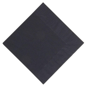Serviettes Snacking Ouate Noires Compostables - 3 Plis -  330 x 330 - Lot de 1000
