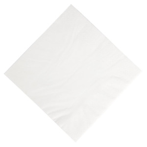 Serviettes Déjeuner Ouate Blanches Compostables - 3 Plis - 400 x 400 - Lot de 1000